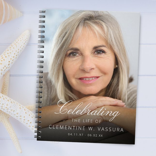 Cuaderno Foto de invitado de funeral conmemorativo (Memorial Funeral Photo Guest Notebook)