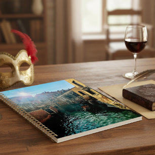 Cuaderno Foto de la góndola del canal de Venecia con arquit