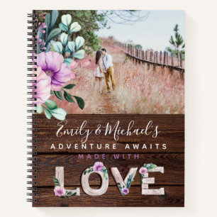 Cuaderno Foto de la lista de recién casados BUCKET Floral p