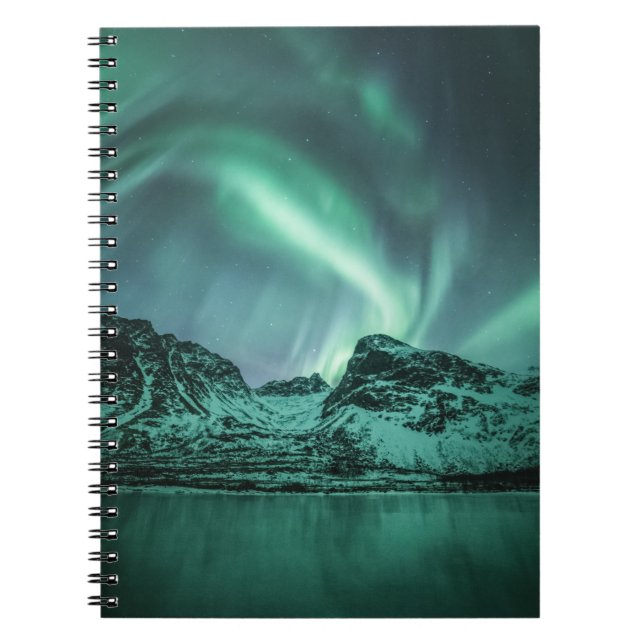 Cuaderno Foto de la naturaleza de las luces del norte (Frente)