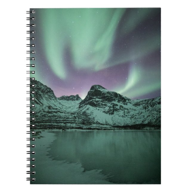 Cuaderno Foto de la naturaleza de las luces del norte (Frente)