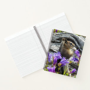 Cuaderno Foto de la naturaleza de una ardilla de tierra lin