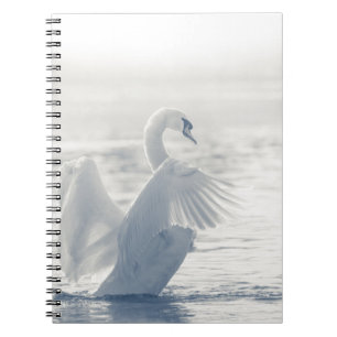 Cuaderno Foto de la naturaleza del cisne blanco