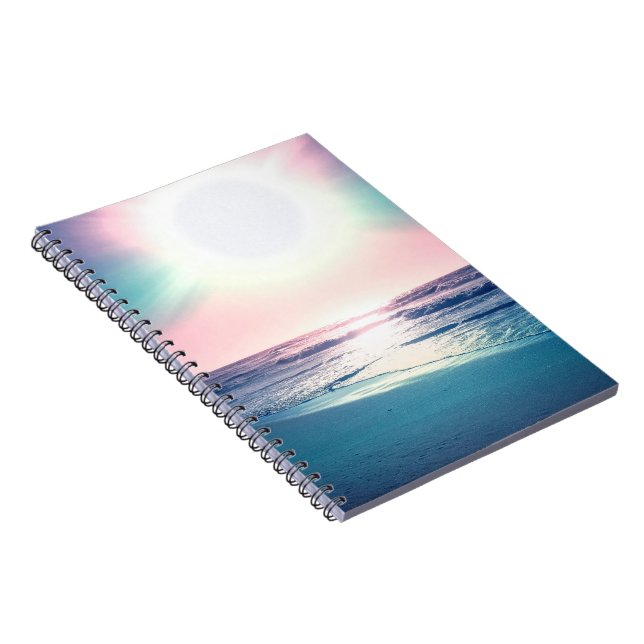 Cuaderno Foto de la playa tropical de Summer Sea Sunset (Lado Derecho)