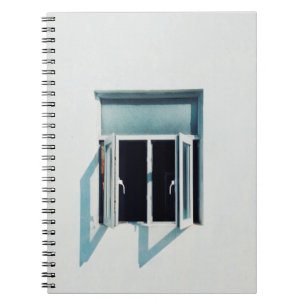 CUADERNO FOTO DE LA VENTANA DEL PANEL DE VIDRIO BLANCO