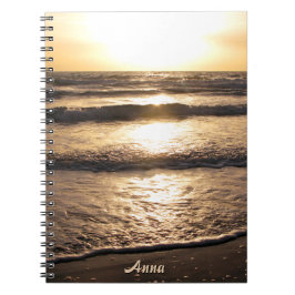 Cuaderno Foto de la vista al mar de la playa de la salida