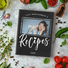 Cuaderno Foto de las recetas del guión del pincel blanco ne