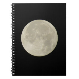 Cuaderno Foto de luna llena y blanca brillante