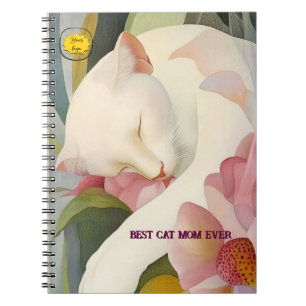 Cuaderno Foto de Mamá amante de los gatos naranja