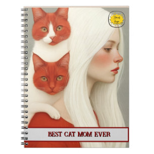 Cuaderno Foto de Mamá amante de los gatos naranja