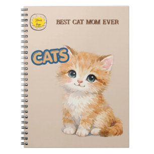 Cuaderno Foto de Mamá amante de los gatos naranja