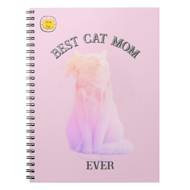 Cuaderno Foto de mamá gata linda (Frente)