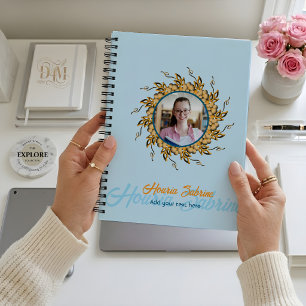 Cuaderno Foto de Mandala Floral Naranja Blush 3D Moderna Do