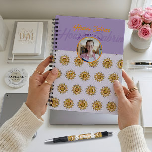 Cuaderno Foto de Mandala Floral Naranja Blush 3D Moderna Do