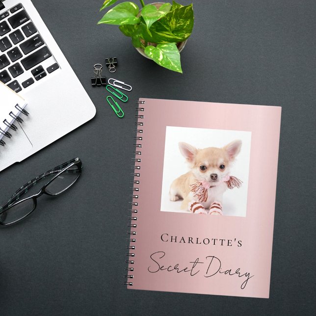 Cuaderno Foto de mascota de perro del diario rosa (Subido por el creador)