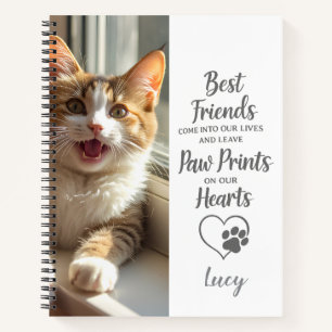 Cuaderno Foto de Mascota Personalizada Huellas de Patas en 