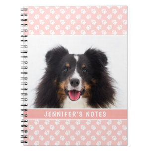 Cuaderno Foto de Mascota Personalizado Rosado de Rubor con