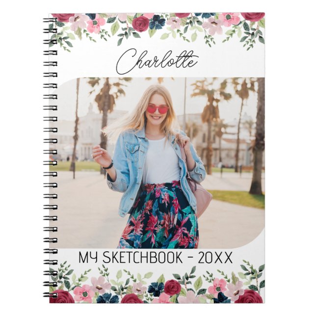 Cuaderno Foto de mi Personalizado de Sketchbook | Flor mini (Frente)