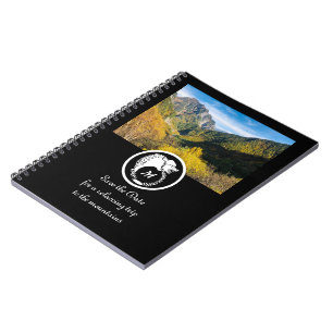 Cuaderno Foto de Monograma de Laurel de Lobo Blanco de Niev