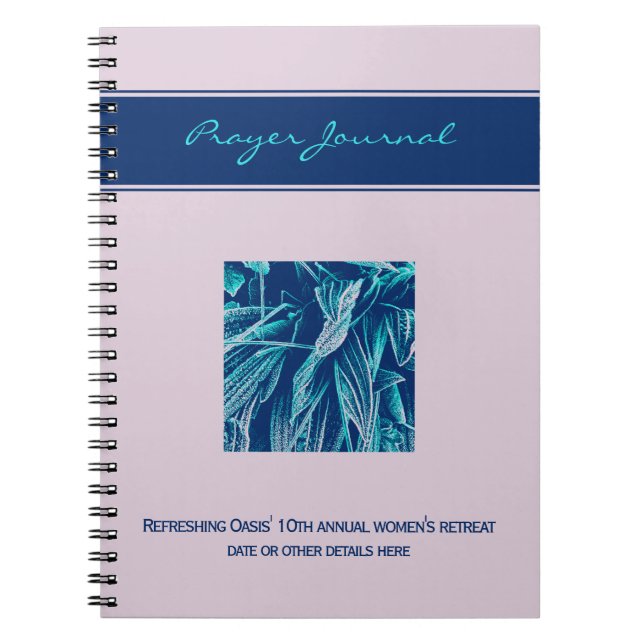 Cuaderno Foto de naturaleza personalizado Mauve Aqua Guay P (Frente)