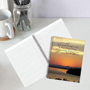 Cuaderno Foto de oración de serenidad puesta de sol paisaje