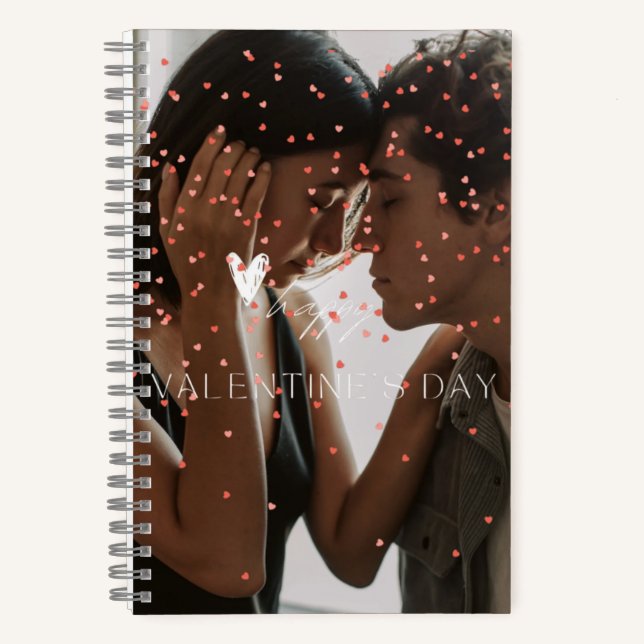 Cuaderno Foto de pareja personalizada El día de San Valentí (Anverso)