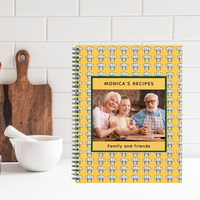 Cuaderno Foto de patrón de gorras de chef blanco amarillo (Subido por el creador)