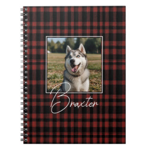 Cuaderno Foto de patrón de trenzado rojo y negro ruso