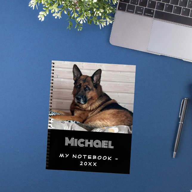 Cuaderno Foto de perro GSD blanco y negro (Subido por el creador)