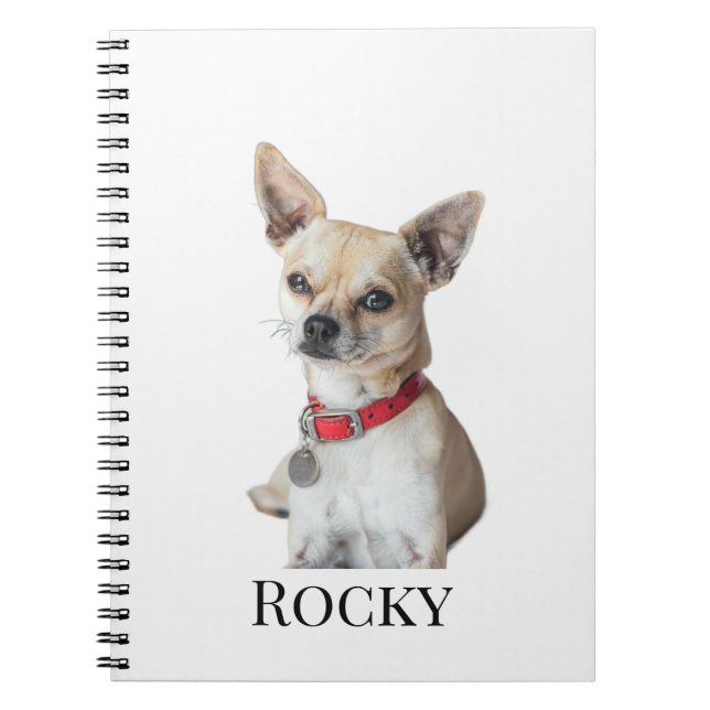 Cuaderno Foto de perro personalizada | Nombre de mascota pe (Frente)