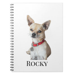 Cuaderno Foto de perro personalizada | Nombre de mascota pe