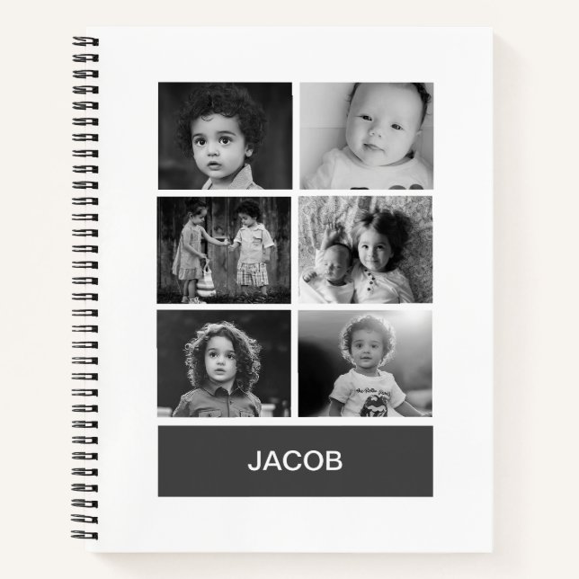 Cuaderno Foto de Personalizado blanco y negro - Personaliza (Anverso)