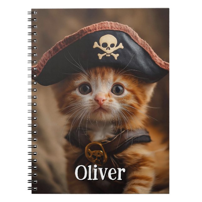 Cuaderno Foto de Pirata Cute Red Kitten (Frente)