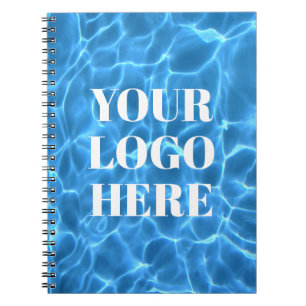 Cuaderno Foto de Piscina Azul Acuático para tu Logo