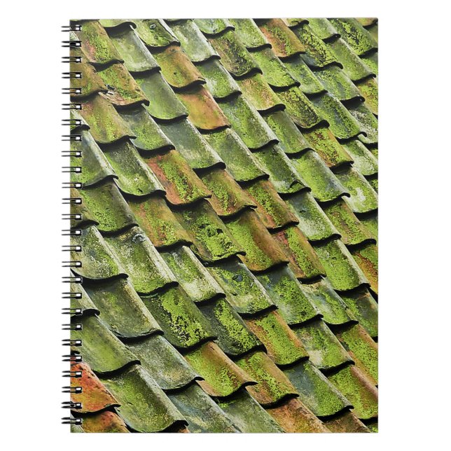 Cuaderno Foto de primer plano del techo de tablillas verdes (Frente)