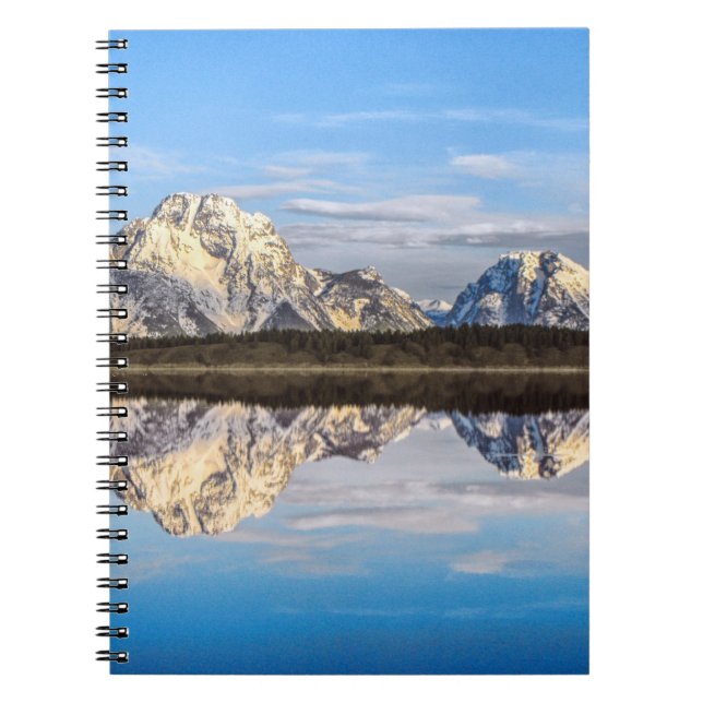 Cuaderno Foto de reflexión de las montañas de Alaska (Frente)