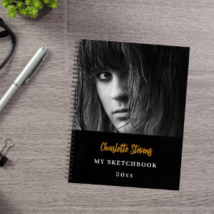 Cuaderno Foto de Sketchbook con oro blanco negro