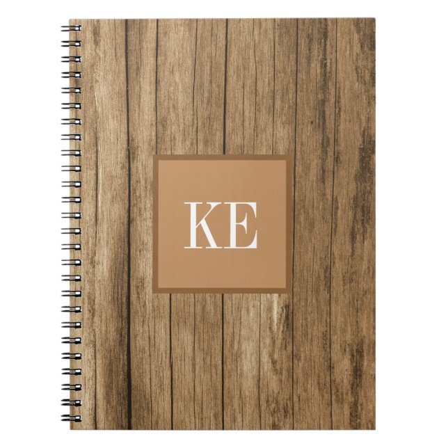 Cuaderno Foto de textura de madera marrón (Frente)