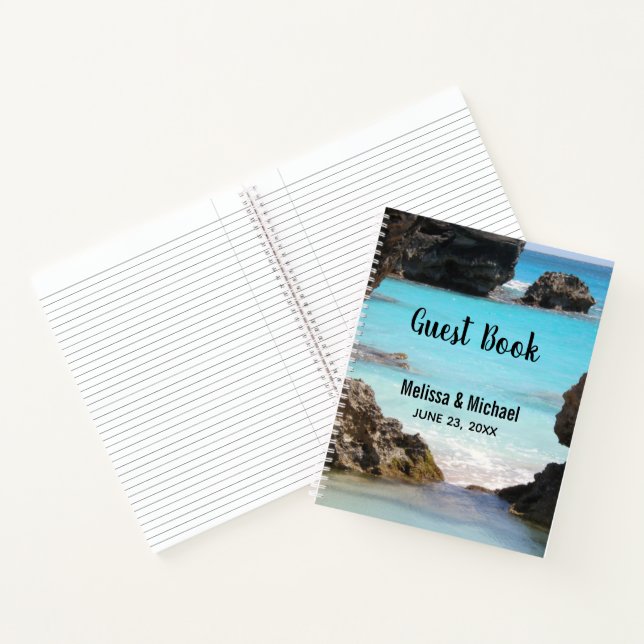 Cuaderno Foto de Tropical Island Coast & Sea Guest Book (Interior)