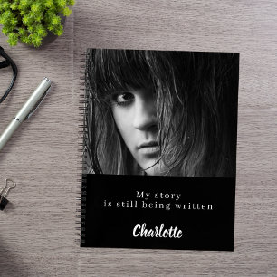 Cuaderno Foto de una cita en blanco negro