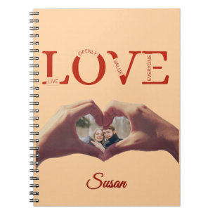 Cuaderno Foto del acrónimo de AMOR personalizado