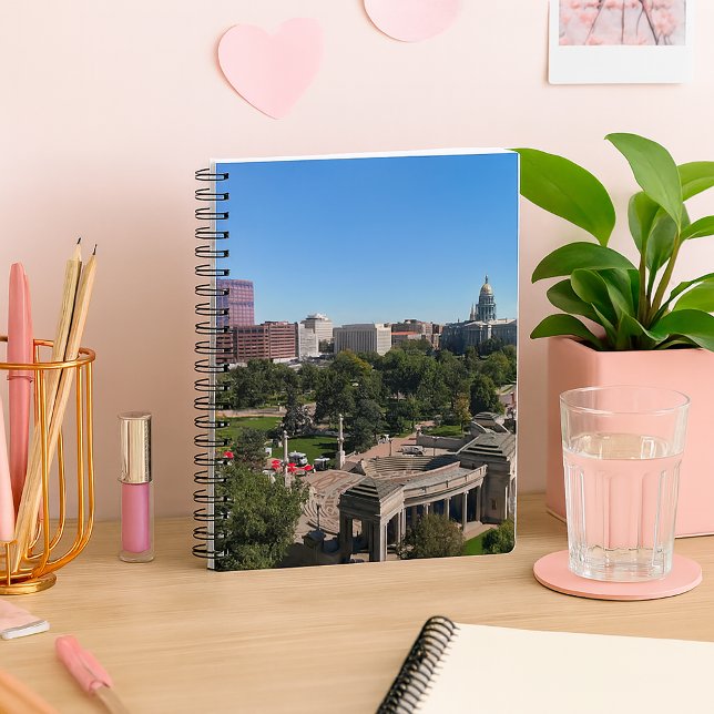 Cuaderno Foto del edificio del Capitolio de Denver en el pa (A notebook featuring a photograph of downtown Denver.)