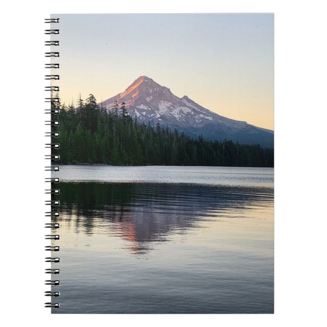 Cuaderno Foto del lago perdido de la montaña Mount Hood Sun (Frente)