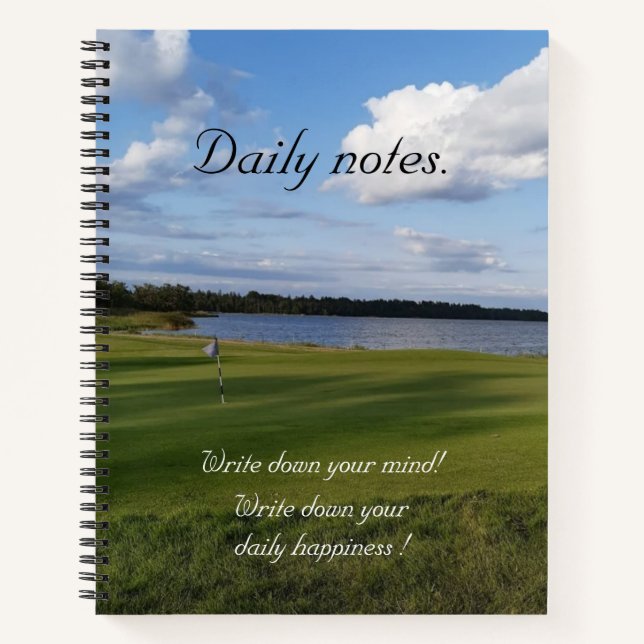Cuaderno Foto diaria del campo de golf de verano (Anverso)
