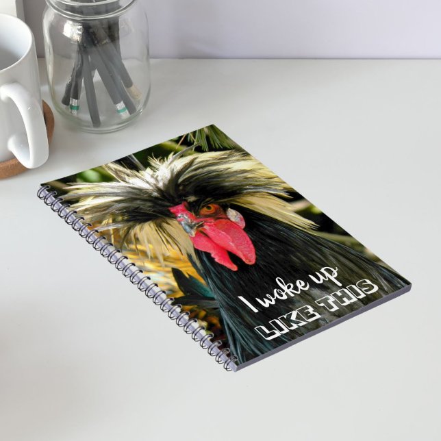 Cuaderno Foto divertida de pollo con mal pelo Meme (In Situ)