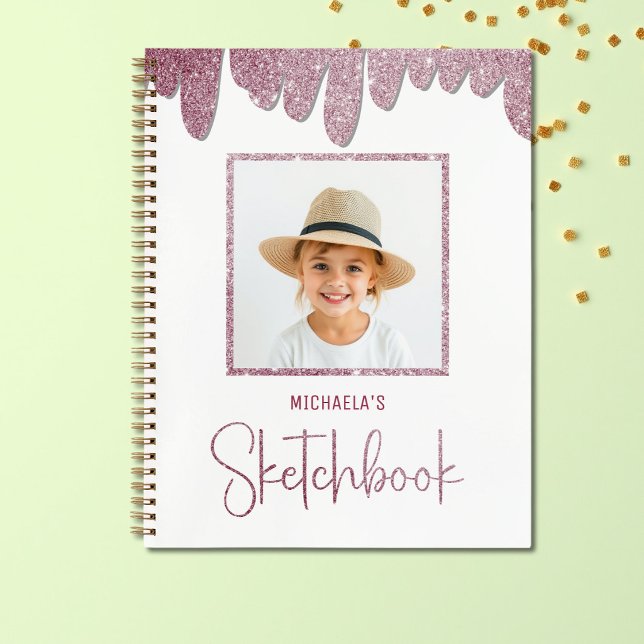 Cuaderno Foto elegante con brillo rosa (Subido por el creador)