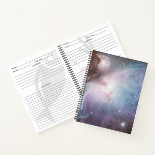 Cuaderno Foto en pastel del espacio de la nebulosa de Orión