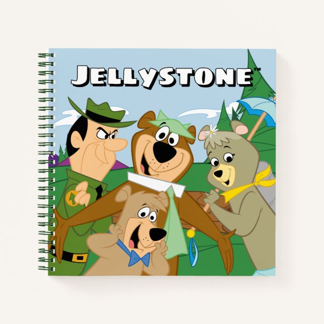 Cuaderno Foto enmarcada del bosque de yogi Bear y Friends (Anverso)