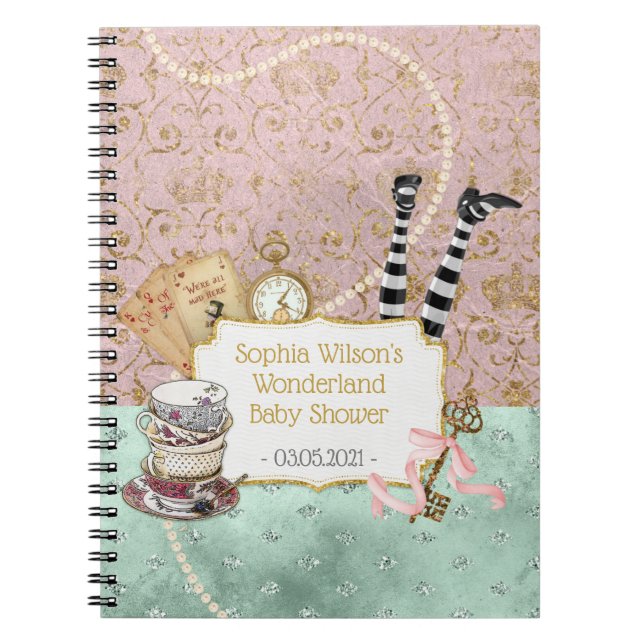 Cuaderno Foto espiral de Baby Shower de Wonderland (Frente)
