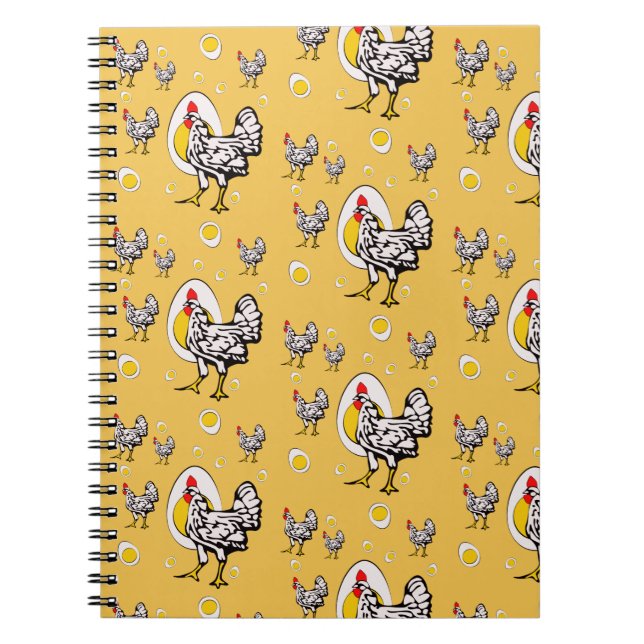 Cuaderno Foto espiral de pollo retro (Frente)